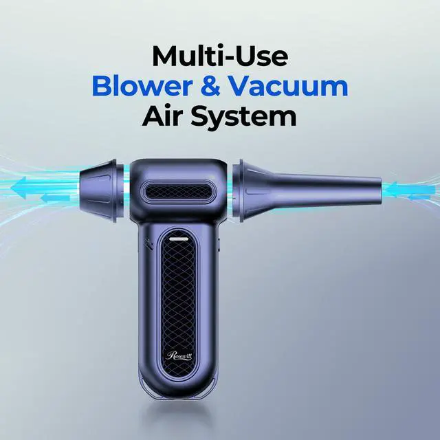 Alt view image 11 of 11 - Rosewill Electric Air Duster - 130,000 RPM Super Power Cordless Compressed with Turbo Mode, 4-Gear Adjustable Mini Blower with Fast Charging, Inflation and Suction, Dust Blower for Computer, Keyboard