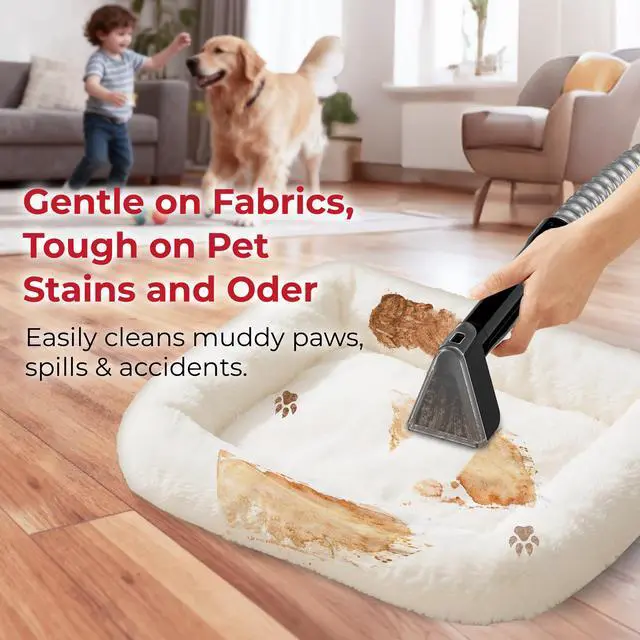 Alt view image 4 of 9 - Rosewill Multi-Purpose Portable Carpet and Upholstery Cleaner, Powerful Suction 17 kpa Spot Cleaner, Car and Auto Detailer, Stain/Spot Remover; Versatile Use: Carpet, Sofa, Pet Hair Use - Black & Gray