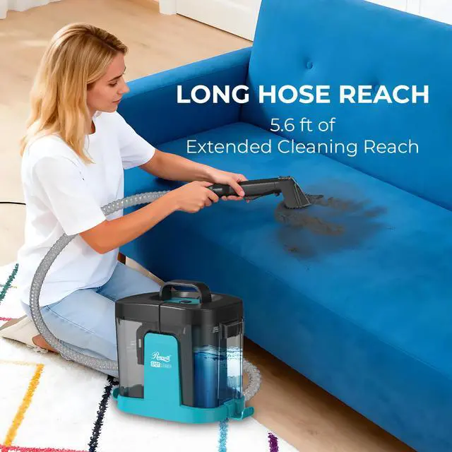 Alt view image 2 of 7 - Rosewill Multi-Purpose Portable Carpet and Upholstery Spot Cleaner, Powerful Suction 17 Kpa Spot Cleaner, Car and Auto Detailer, Stain/Spot Remover; Versatile Use: Carpet, Sofa, Pet Hair Use - Teal