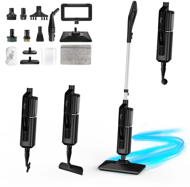 Main image of Rosewill 11-in-1 Steam Mop, 230°F Detachable Handheld Steam Cleaner, 1300W Detachable Steam Mops for Floor Cleaning, Removable Tank, Multi-Purpose Steamer for Hardwood, Tile, Grout, Furniture- Black