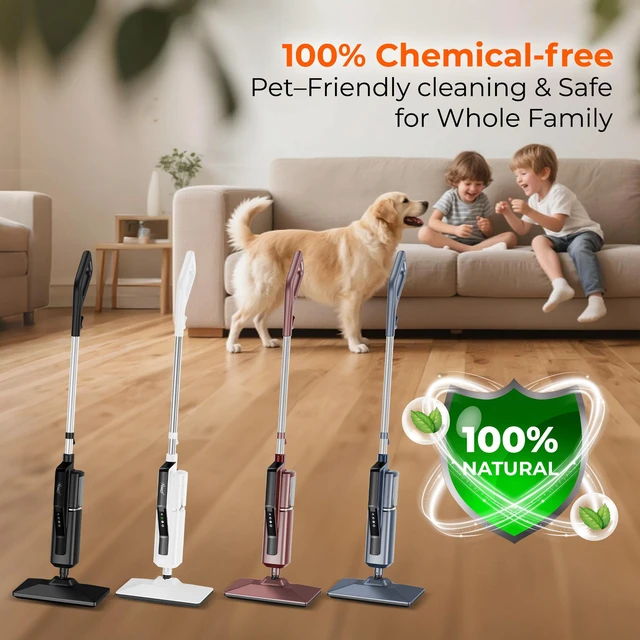 Alt view image 8 of 9 - Rosewill 11-in-1 Steam Mop, 230°F Detachable Handheld Steam Cleaner, 1300W Detachable Steam Mops for Floor Cleaning, Removable Tank, Multi-Purpose Steamer for Hardwood, Tile, Grout, Furniture- Black