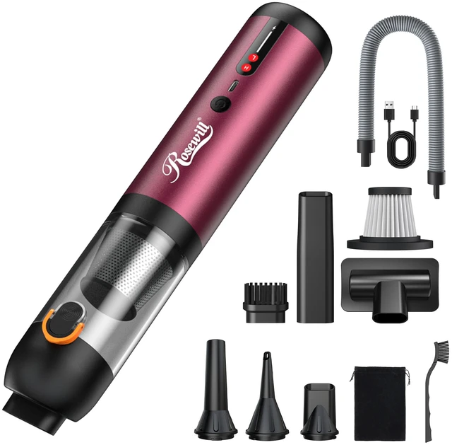 Main image of Rosewill 4-in-1 Cordless Car Vacuum, Rechargeable Handheld Vacuum Cleaner with LCD Display, 20 Kpa Suction Power, 2-Gear Adjustable Blower, Inflator & Air Duster for Small Jobs, Car, Home, Office and Outdoor Use - Rustic Red