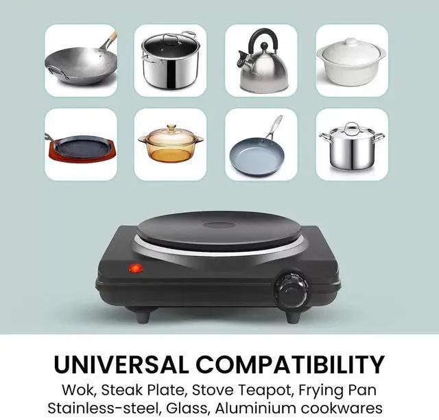 Alt view image 3 of 4 - Elite Cuisine ESB531 Single Cast Electric Burner Hot Plate