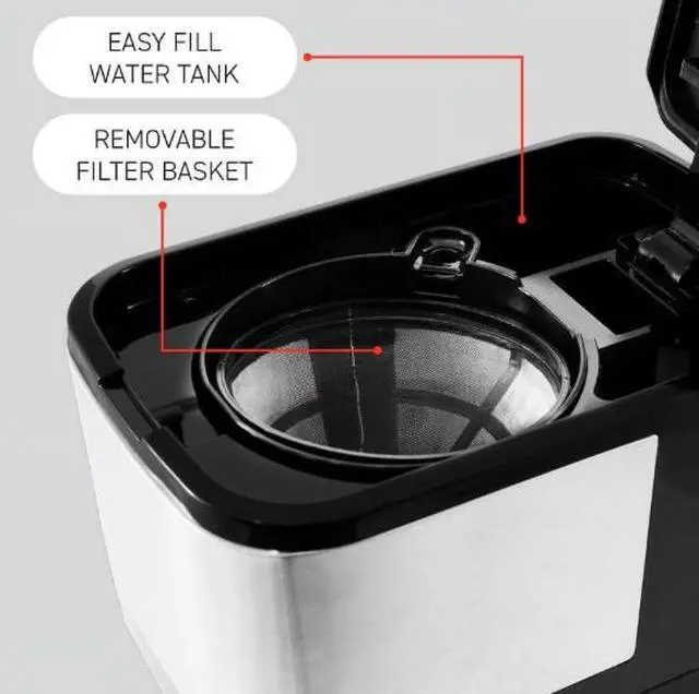 Alt view image 3 of 3 - Elite Cuisine EHC9254 Black/Silver 5-Cup Coffee Maker
