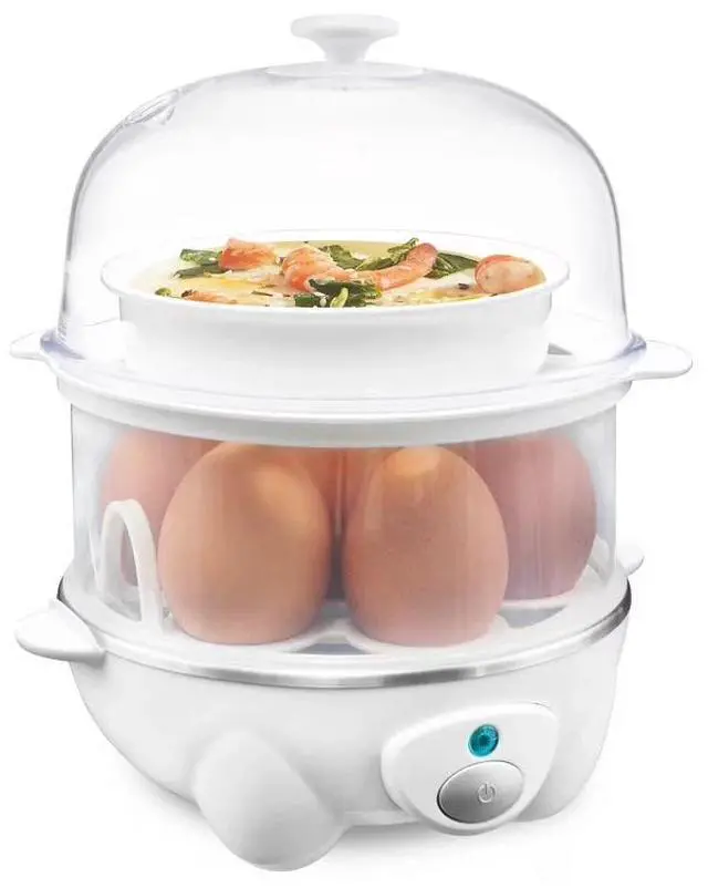 Main image of Elite Cuisine EGC4150 White Automatic 2-Tier Egg Cooker/Steamer