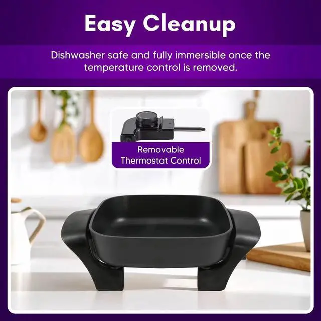 Alt view image 6 of 7 - Elite Cuisine EG688 8" Non-stick Electric Skillet with Tempered Glass Vented Lid