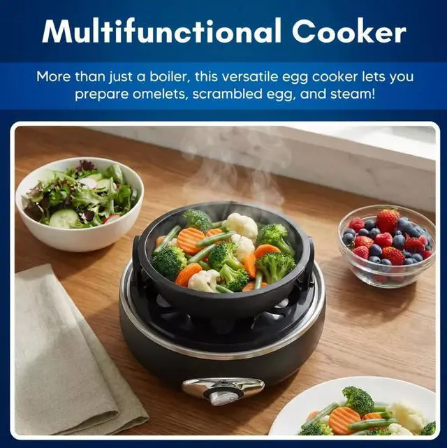 Alt view image 5 of 7 - Elite Cuisine EGC555 Automatic Easy Egg Cooker 7 Eggs Charcoal Gray