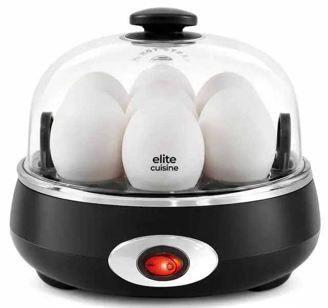 Main image of Elite Cuisine EGC555 Automatic Easy Egg Cooker 7 Eggs Charcoal Gray