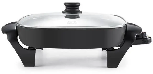 Main image of Elite Cuisine EG2621 12 in. Ceramic Electric Skillet with Tempered Glass Lid