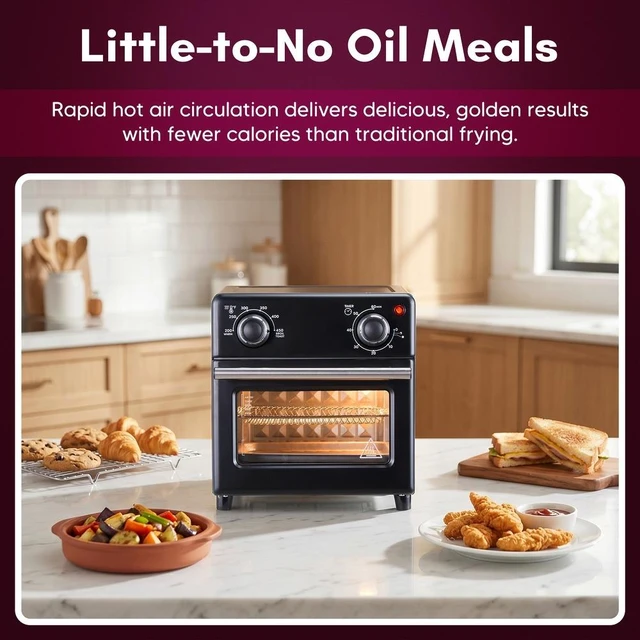 Alt view image 5 of 6 - Elite Cuisine EAFL2052 8.5qt Air Fryer Oven