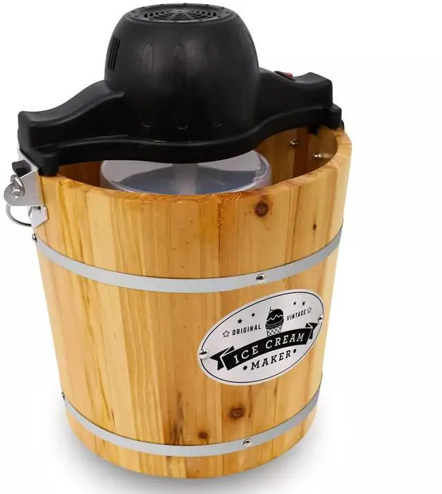 Main image of Elite Cuisine EIM205 4qt Old Fashioned Pine Bucket Ice Cream Maker with Hand Crank