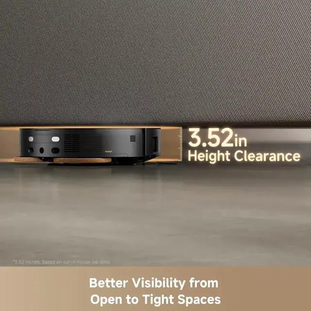 Alt view image 5 of 6 - Mova Mobius 60 Robot Vacuum and Mop - 30,000Pa Suction - Auto-Interchangeable Mop Pads - 3.15inches Obstacle Overcoming - Black