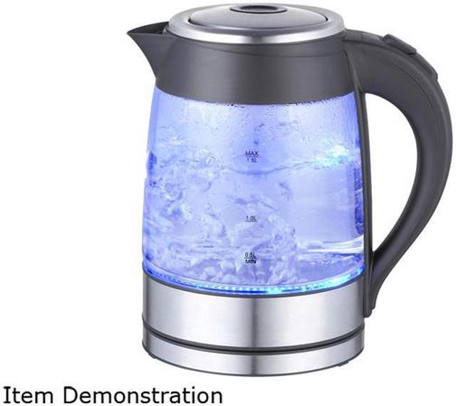 MegaChef 1.8 Liter Glass and Stainless Steel Electric Tea Kettle