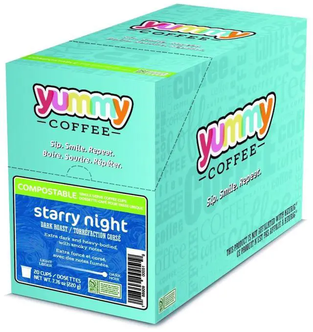 Alt view image 5 of 5 - YUMMY COFFEE Night Dark Roast Flavored Coffee Pods (20 Counts)