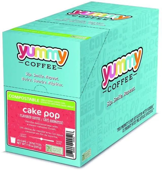 Main image of YUMMY COFFEE Cake Pop Flavored Coffee Pods (20 Counts)