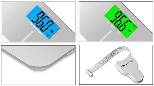 Alt view image 3 of 7 - BalanceFrom BFHA-C400SV High Accuracy Premium Digital Bathroom Scale with 3.6" Extra Large Dual Color Backlight Display and "Smart Step-On" Technology