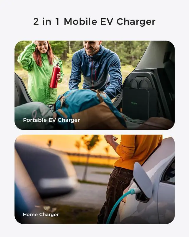 Alt view image 6 of 7 - EG evgoer Level 2 8-40Amp Adjustable Current EV Charger (20 ft Cable/240V Portable Charging Station) Compatible with all J1772 EVs