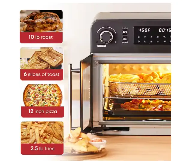 Alt view image 3 of 11 - Elite Cuisine 23 Liter French Door Air Fryer Oven EAF9202