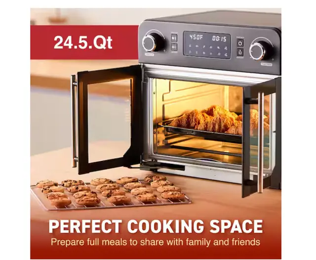 Alt view image 4 of 11 - Elite Cuisine 23 Liter French Door Air Fryer Oven EAF9202