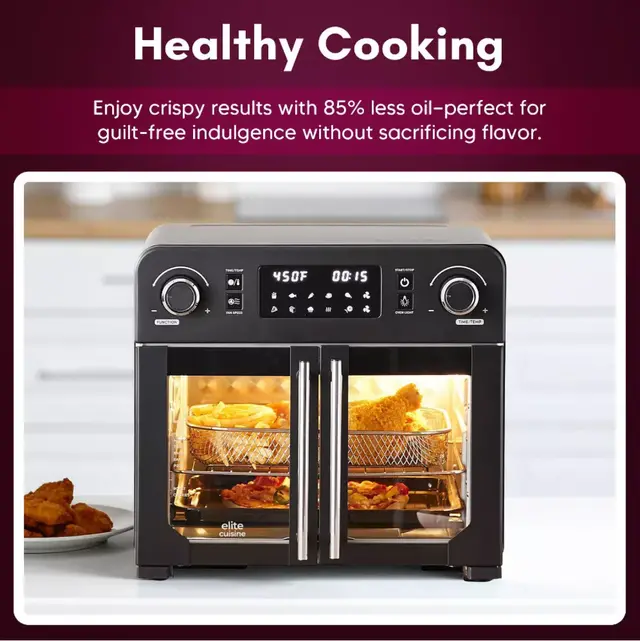 Alt view image 10 of 11 - Elite Cuisine 23 Liter French Door Air Fryer Oven EAF9202