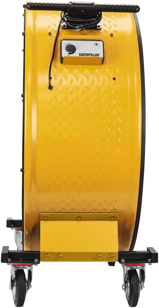 Alt view image 4 of 13 - Caterpillar CF-HVD-42DC-YW 42" Blade Industrial Drum Fan - 25,000 CFM - High-Velocity Air Circulator with DC Motor - Variable Speed Control - Heavy-Duty 6-Blade Design - Yellow