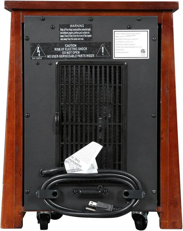 Alt view image 4 of 6 - Lifesmart LS-8WQH-DLX13B 1,500 Watt Infrared Heater, Wooden Cabinet