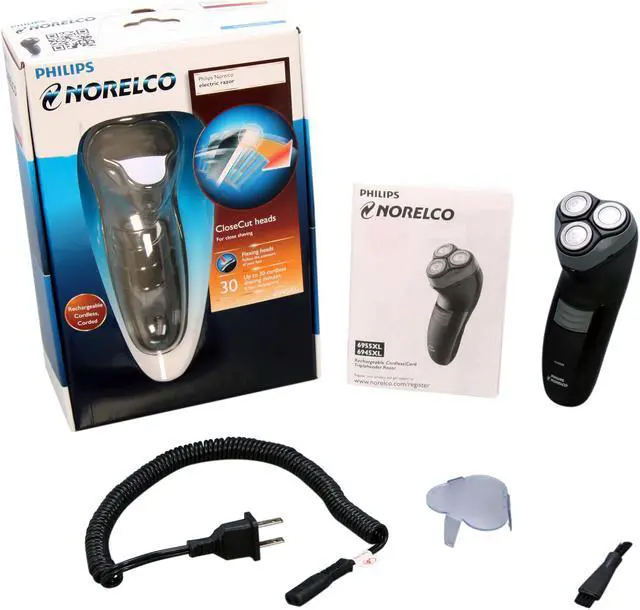 Alt view image 8 of 8 - Philips Norelco 6945XL dry electric razor CleanCut Flexing heads