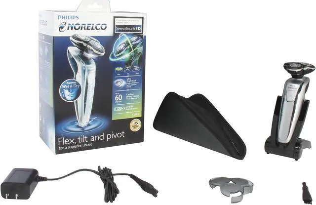Alt view image 7 of 7 - Philips Norelco Series 8000  1260X/40 SensoTouch 3D wet/dry electric razor UltraTrack heads 3-way flexing heads with Precision trimmer