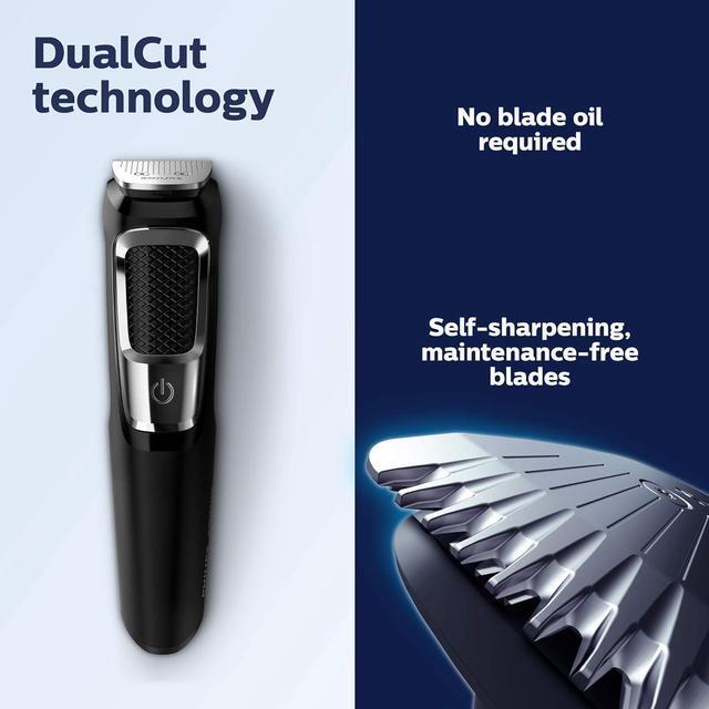 Alt view image 9 of 19 - Philips Norelco Multi Groomer All-in-One Trimmer Series 3000-13 Piece Mens Grooming Kit for Beard, Face, Nose, Ear Hair TriMG3750/60