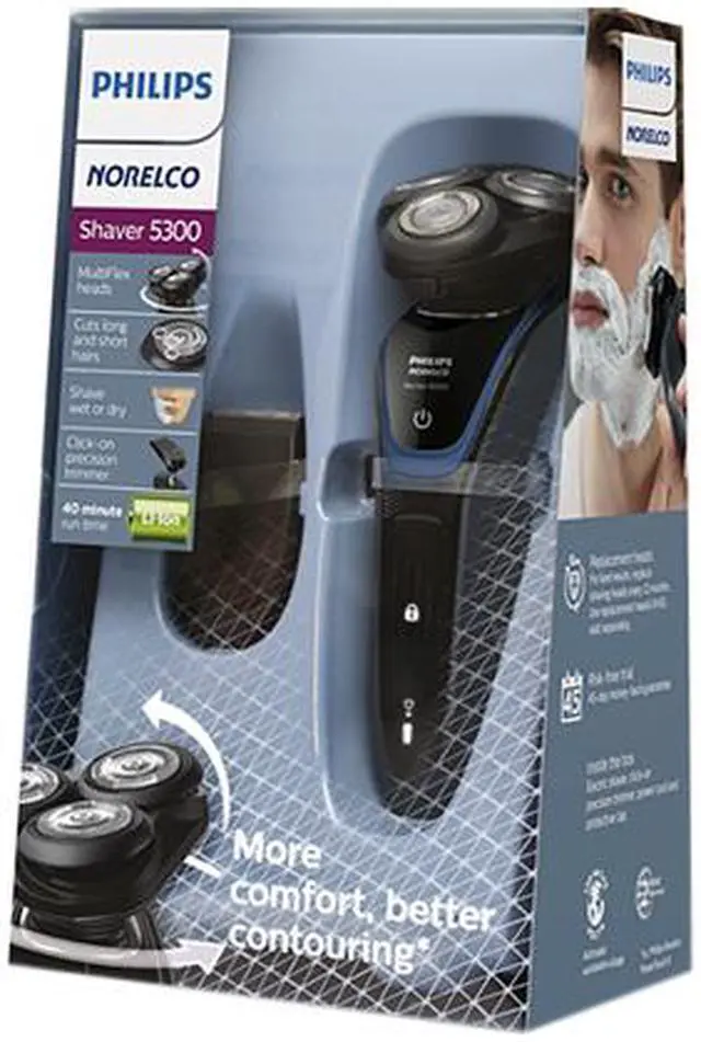 Alt view image 3 of 4 - Philips Norelco S5203/81 Shaver 5300 Wet & Dry Electric Shaver MultiPrecision Blade System 5-direction Flex Heads SmartClick