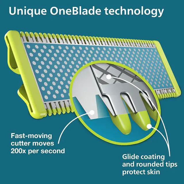 Alt view image 8 of 12 - Philips Norelco OneBlade First Shave Teen Hybrid Electric Shaver, QP2515/49