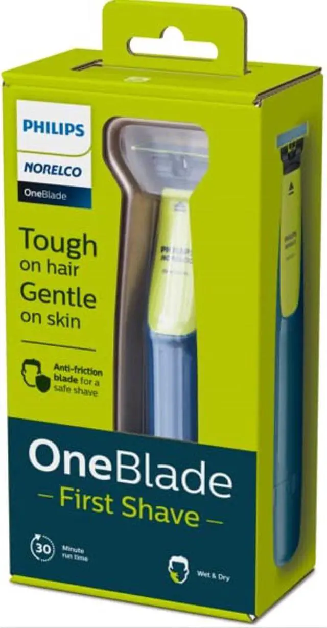 Alt view image 12 of 12 - Philips Norelco OneBlade First Shave Teen Hybrid Electric Shaver, QP2515/49