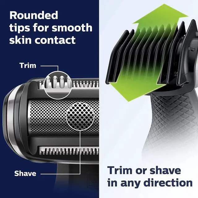 Alt view image 14 of 14 - Philips Norelco Bodygroom Series 5000 Showerproof Body Trimmer for Men with Back Attachment, BG5025/40