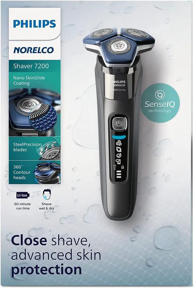 Alt view image 6 of 6 - Philips Norelco S7887/82 Shaver 7200, Rechargeable Wet & Dry Electric Shaver with SenseIQ Technology and Pop-up Trimmer