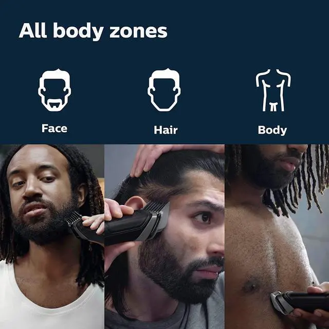 Alt view image 10 of 10 - Philips Norelco Multigroom Series 5000 18 Piece, Beard Face, Hair, Body Hair Trimmer for Men - NO BLADE OIL MG5910/49