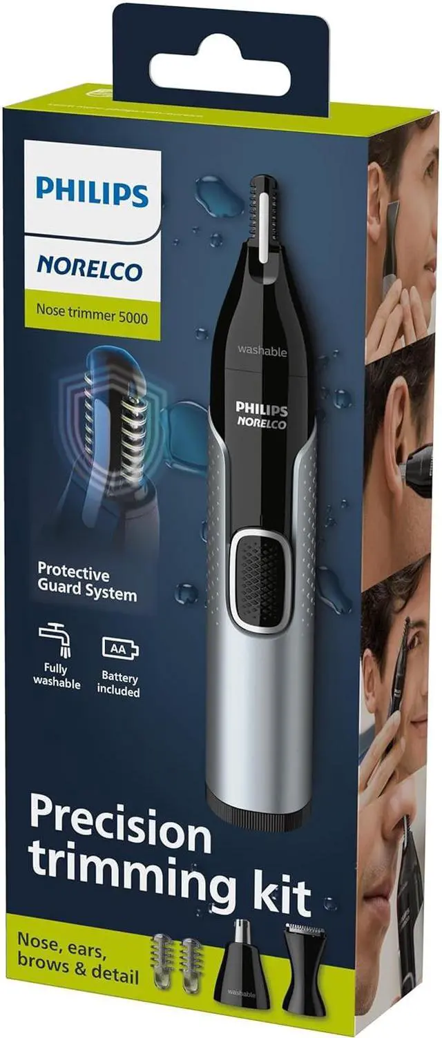 Alt view image 10 of 10 - Philips Norelco Nose Trimmer 5000 for Nose, Ears, Eyebrows Trimming Kit, NT5600/62
