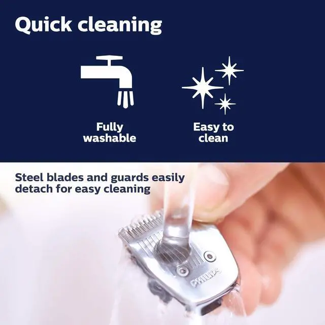 Alt view image 4 of 9 - Philips Norelco Multi Groomer - 13 piece Mens Grooming Kit for beard, face, nose, and ear hair trimmer and hair clipper - NO BLADE OIL NEEDED, MG3740/40