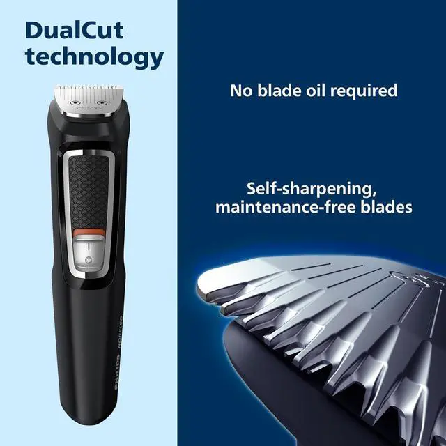 Alt view image 5 of 9 - Philips Norelco Multi Groomer - 13 piece Mens Grooming Kit for beard, face, nose, and ear hair trimmer and hair clipper - NO BLADE OIL NEEDED, MG3740/40