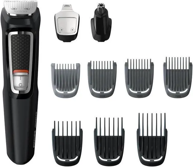 Alt view image 9 of 9 - Philips Norelco Multi Groomer - 13 piece Mens Grooming Kit for beard, face, nose, and ear hair trimmer and hair clipper - NO BLADE OIL NEEDED, MG3740/40