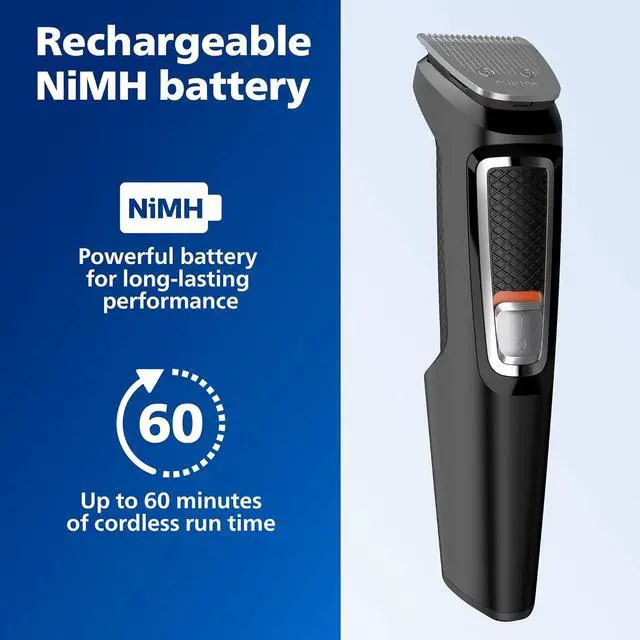 Alt view image 6 of 9 - Philips Norelco Multi Groomer - 13 piece Mens Grooming Kit for beard, face, nose, and ear hair trimmer and hair clipper - NO BLADE OIL NEEDED, MG3740/40