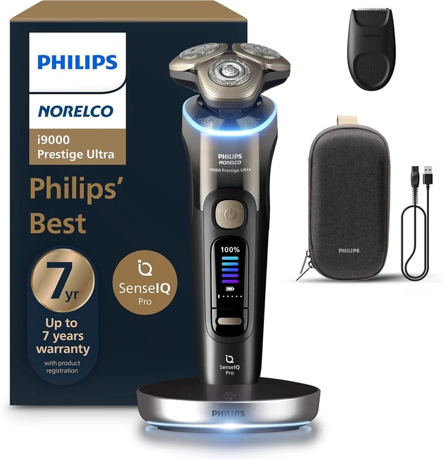 Philips Norelco Shaver i9000 Prestige Ultra, Wet & Dry Electric 