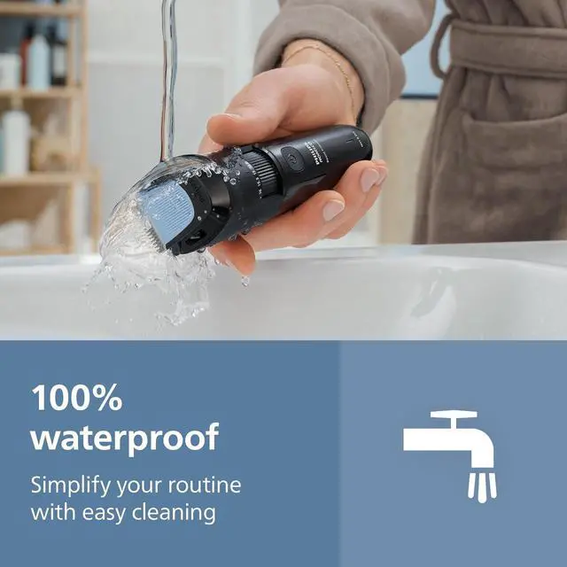 Alt view image 7 of 7 - Philips Norelco 100% Waterproof Beard Trimmer 3000 Series with Self-sharpening Blades, 40 Adjustable Beard Trimmer Length Settings & Two Lift&Trim Combs, USB Charging, BT3620/40