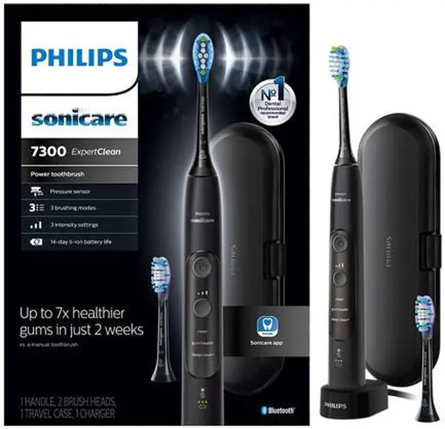 Alt view image 5 of 10 - Philips Sonicare ExpertClean 7300 Rechargeable Toothbrush, Black, (HX9610/17)