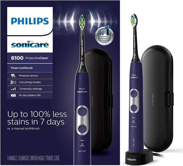 Main image of Philips Sonicare ProtectiveClean 6100 Rechargeable Toothbrush, Deep Purple, (HX6471/03)