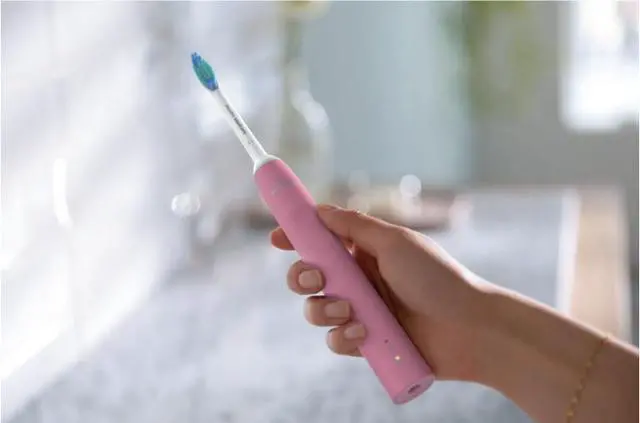 Alt view image 3 of 5 - Philips Sonicare HX3681/06 3100 Power Toothbrush, Rechargeable Electric Toothbrush with Pressure Sensor, Deep Pink