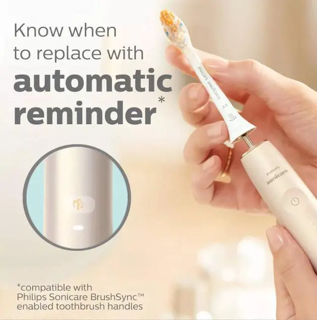Alt view image 4 of 6 - Philips Sonicare HX9092/65 Premium All-in-One (A3) Replacement Toothbrush Heads, Smart Recognition, White 2-pk