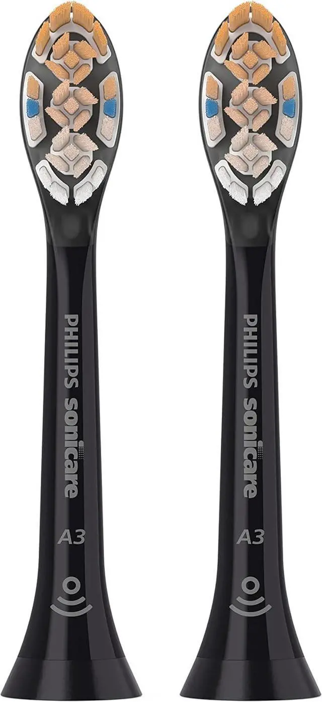 Alt view image 8 of 9 - Philips Sonicare HX9092/95 Premium All-in-One (A3) Replacement Toothbrush Heads, Smart Recognition, Black 2-pk