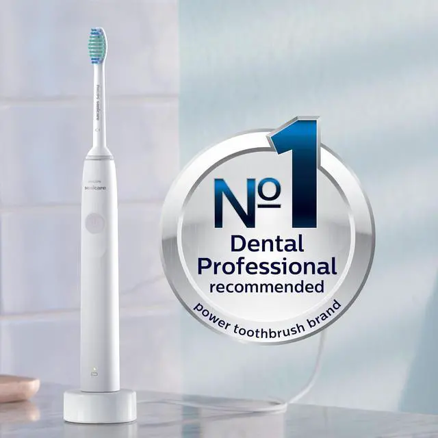 Alt view image 3 of 12 - Philips Sonicare HX3641/02 1100 Power Toothbrush, Rechargeable Electric Toothbrush, White Grey