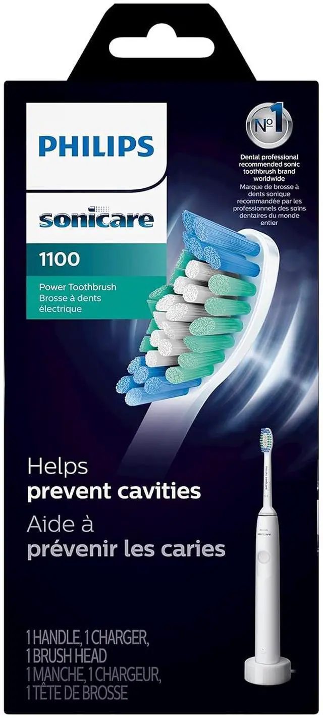 Alt view image 12 of 12 - Philips Sonicare HX3641/02 1100 Power Toothbrush, Rechargeable Electric Toothbrush, White Grey
