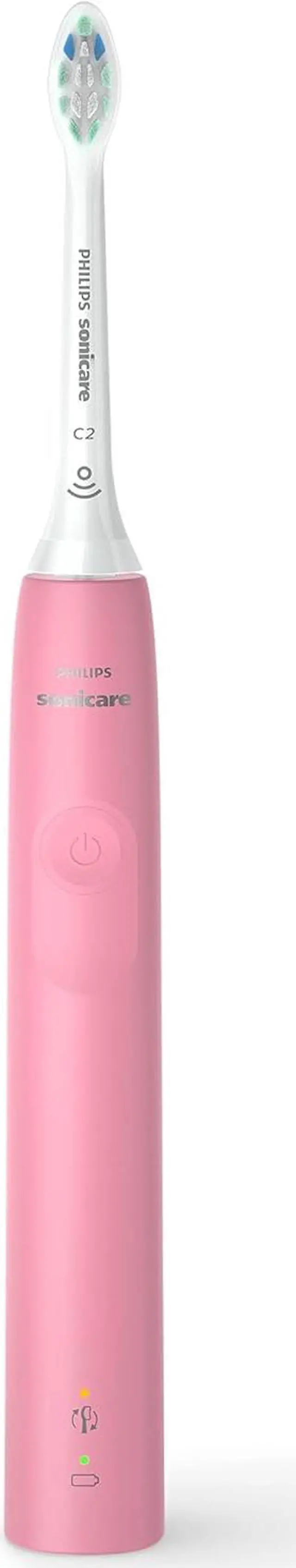 Alt view image 10 of 15 - Philips Sonicare 4100 Power Toothbrush, Rechargeable Electric Toothbrush with Pressure Sensor, Deep Pink (HX3681/26)